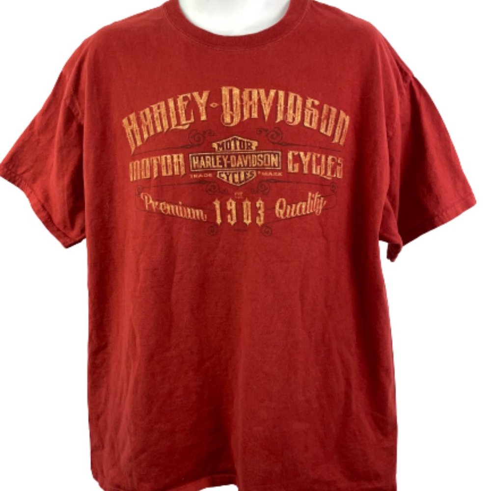 HARLEY-DAVIDSON XL Motorcycle Brown BUDKE'S Shirt!